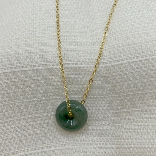 Green Floating Jade Necklace