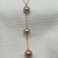 Triple Edison Pearls Lariat