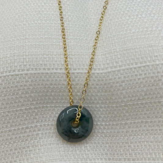 Black Floating Jade Necklace