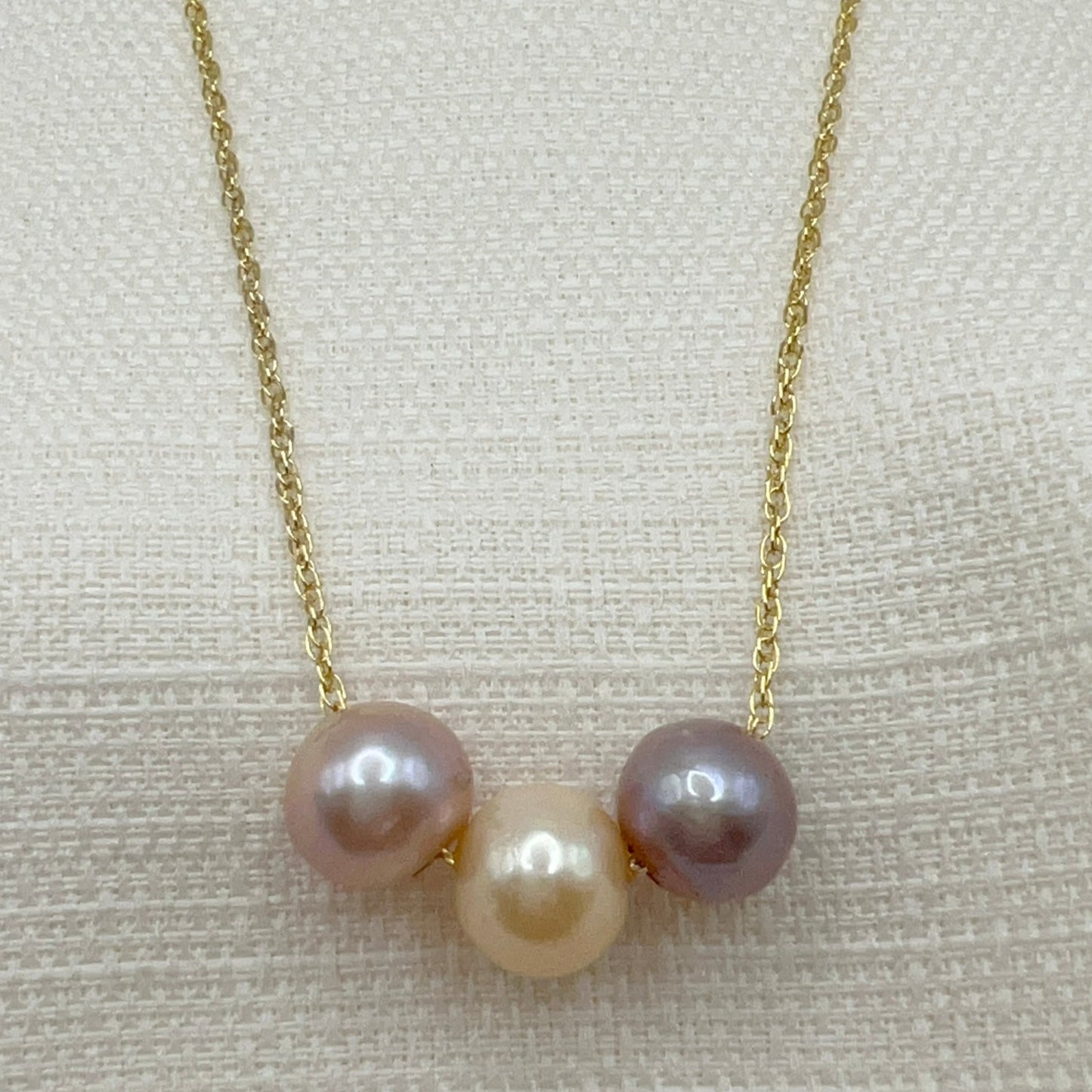 Triple Edison Pearl Floating Necklace